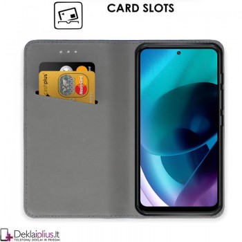 Telone atverčiamas dėklas - juodas (telefonams Motorola Moto G71 5G)
